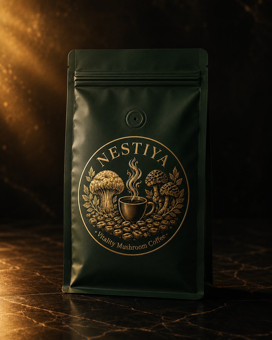 Dramatic gold bag
